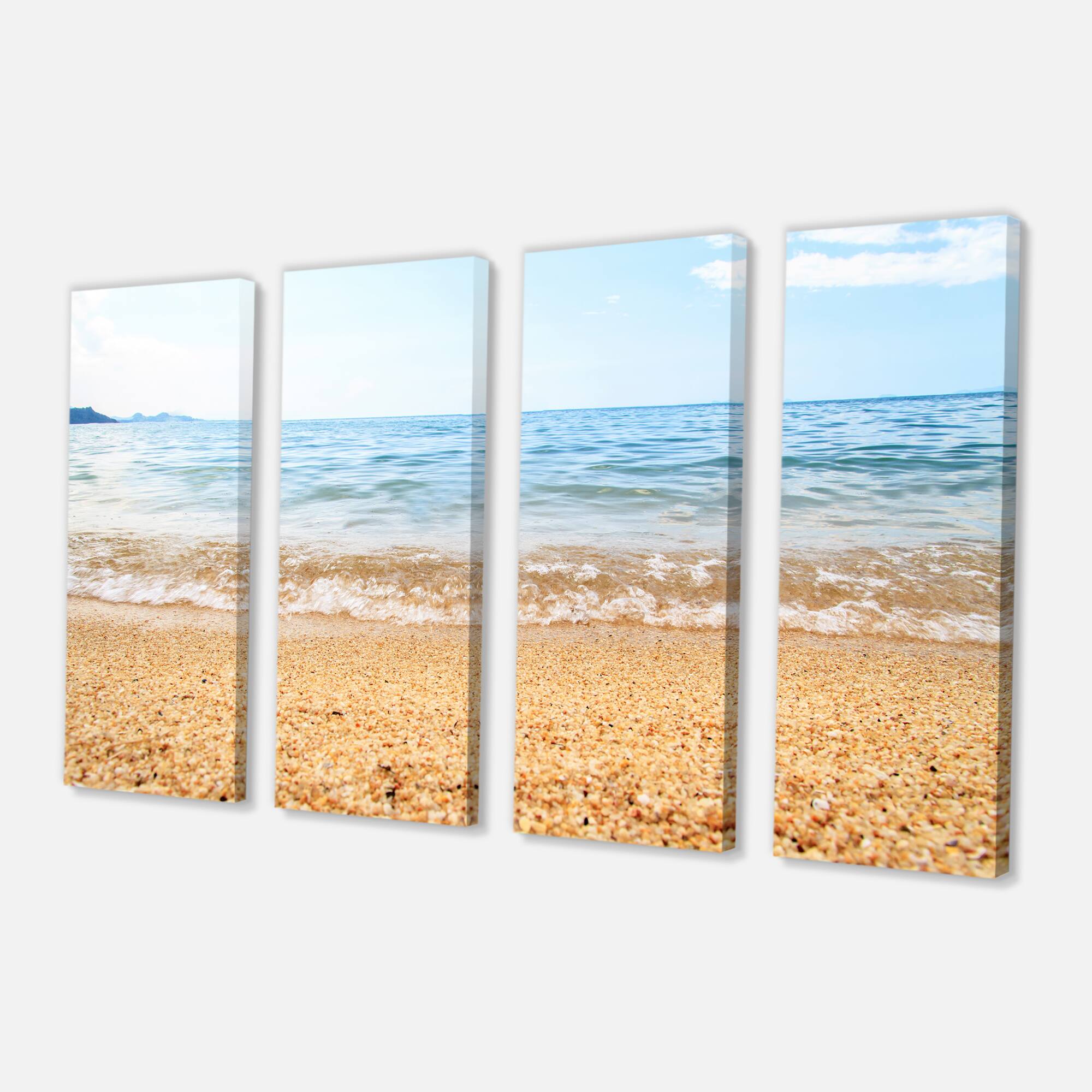 Designart - Blue Seashore with Pebble Stones